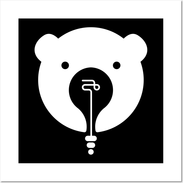 bear-shaped white light rays Wall Art by Flox